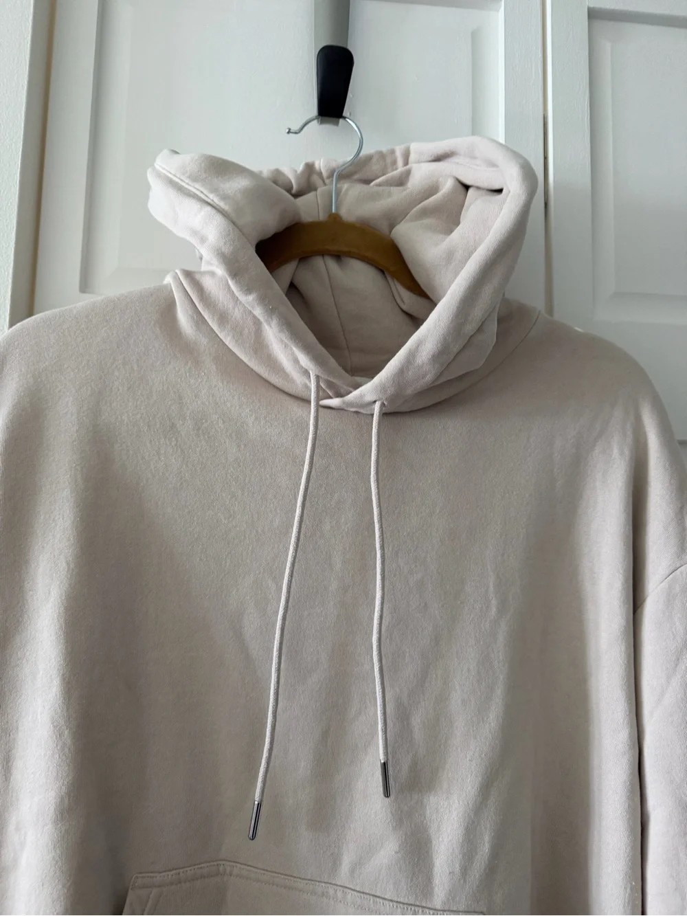H&M Oversized Hoodie Sweatshirt Beige Taupe Size Small - Picture 6 of 14